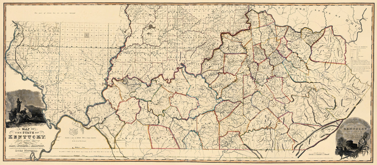 A Map of the State of Kentucky : from Actual Survey ; Also Part of Indiana and Illinois 1818