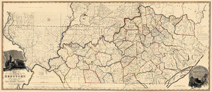 A Map of the State of Kentucky : from Actual Survey ; Also Part of Indiana and Illinois 1818