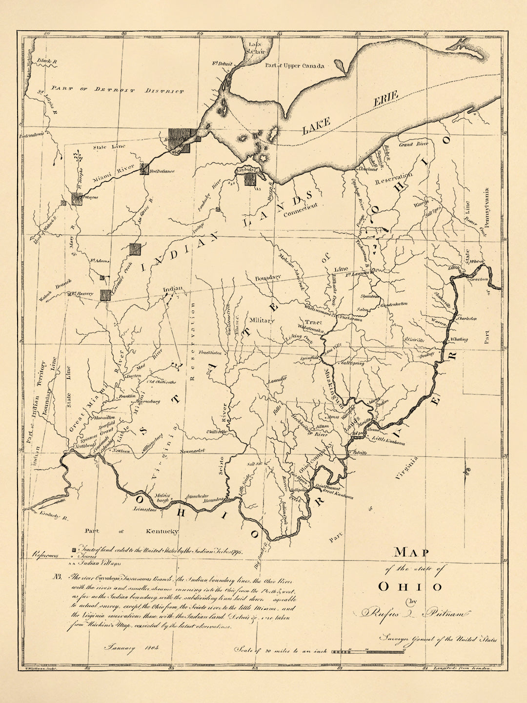 Map of the State of Ohio 1804