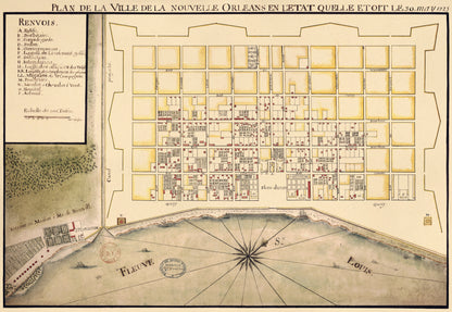 Map of the City of New Orleans As It Was On May 30, 1725. (Plan De La Ville De La Nouvelle Orléans En L&