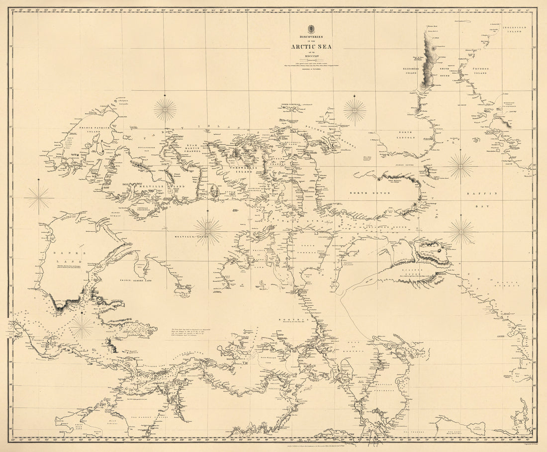Discoveries In the Arctic Sea Up to MDCCCLIV 1854 by Relic Map Company