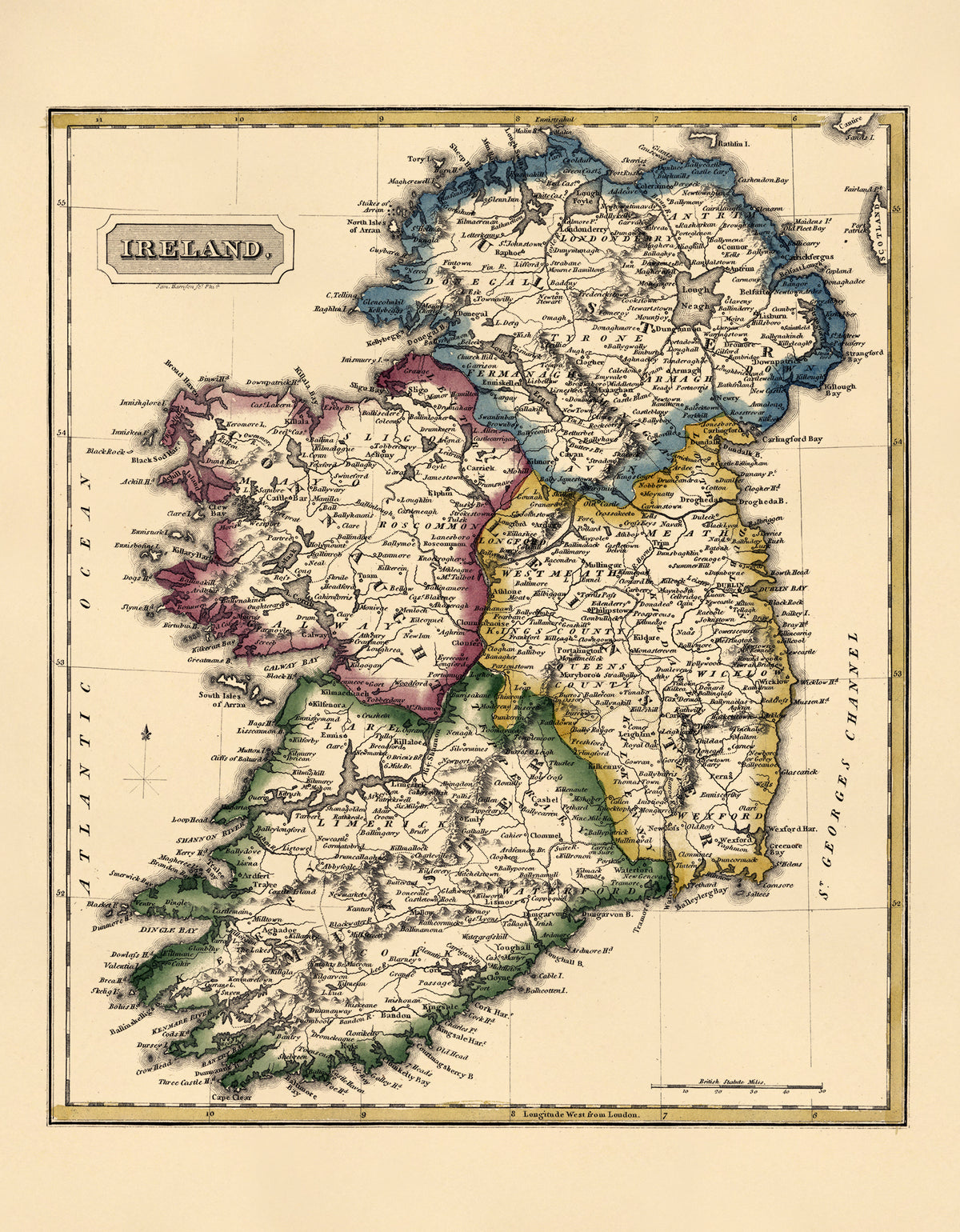 Ireland from a New and Elegant General Atlas, Containing Maps of Each of the United States 1817