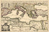 Mediterranean Sea Divided Into Its Principall Parts Or Seas 1680 by Relic Map Company