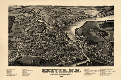 Exeter, New Hampshire, County Seat of Rockingham County, 1884 by Relic Map Company