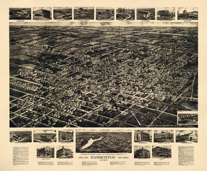Aero View of Hammonton, New Jersey 1926 by Relic Map Company