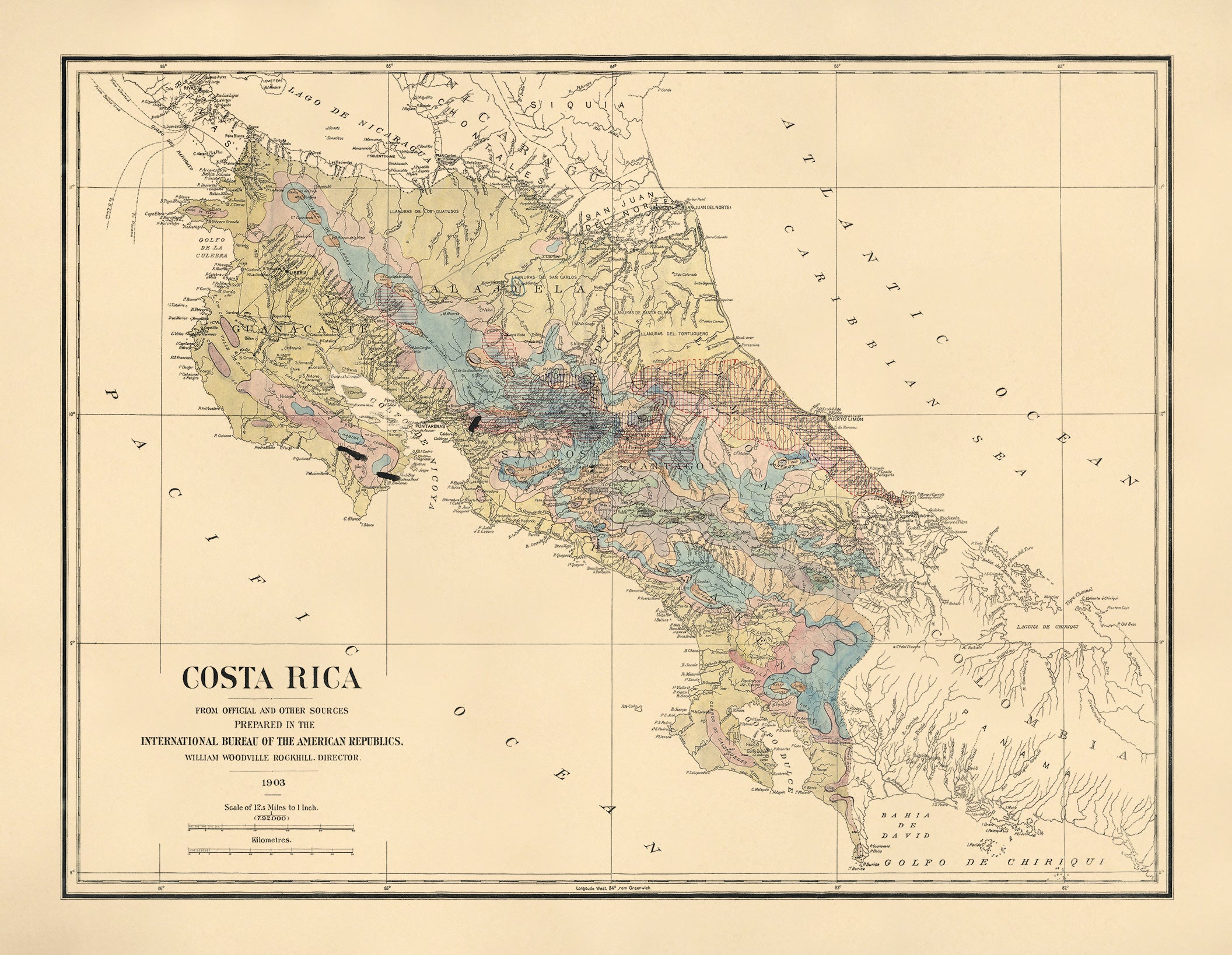 Map of Costa Rica 1903