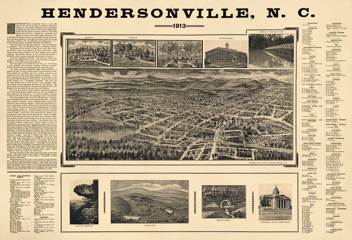 Hendersonville, N.C. 1913 by Relic Map Company