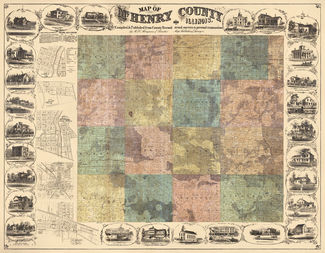 Map of McHenry County, Illinois 1862