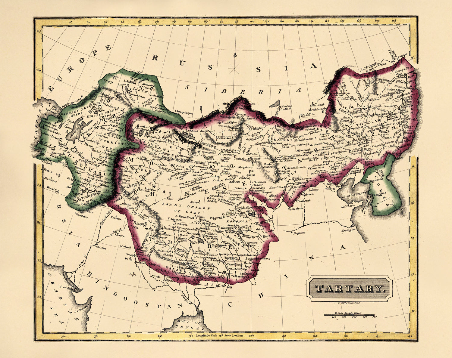 Tartary from a New and Elegant General Atlas, Containing Maps of Each of the United States. 1817