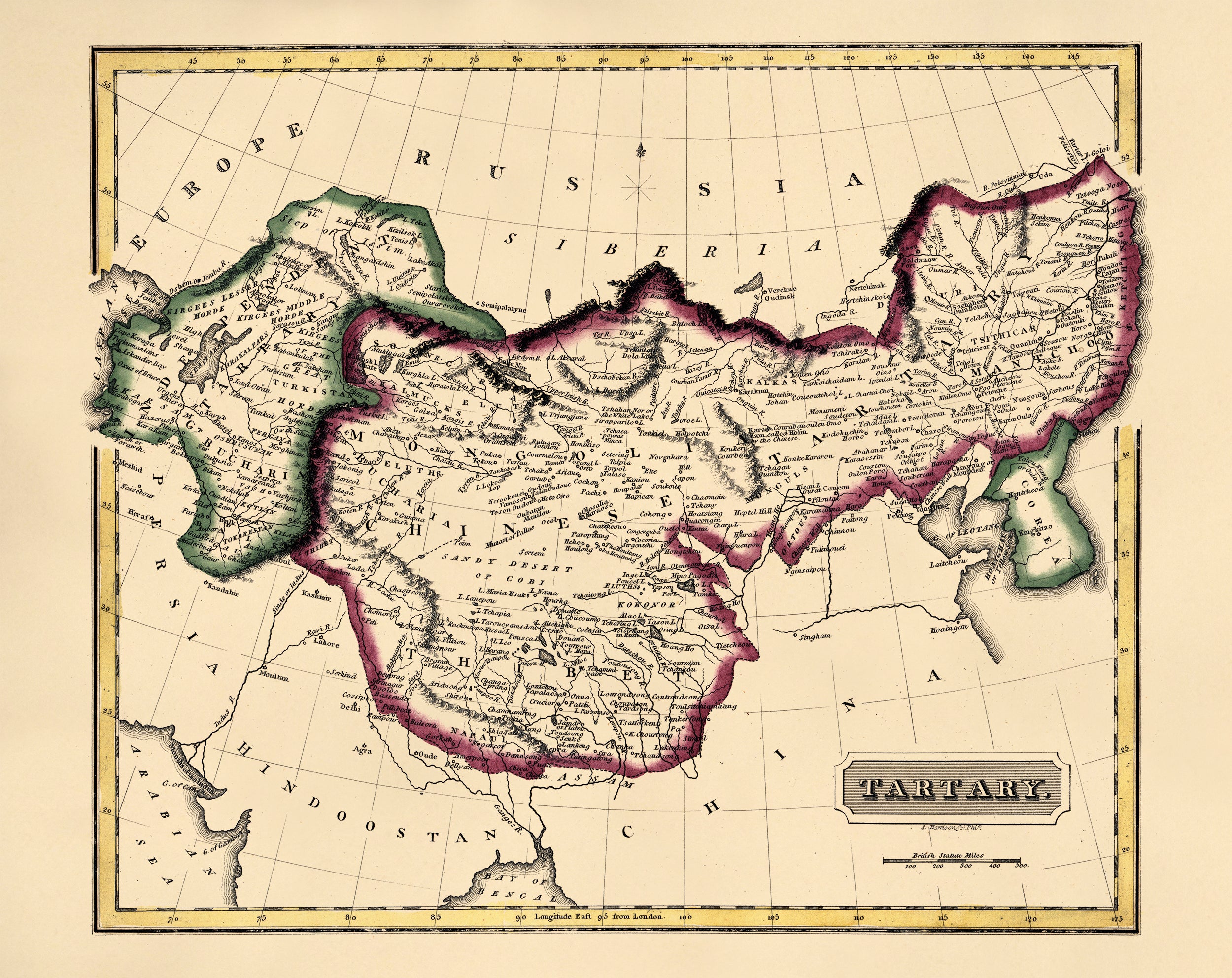 Tartary from a New and Elegant General Atlas, Containing Maps of Each of the United States. 1817
