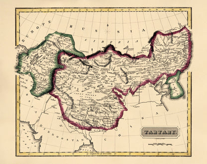 Tartary from a New and Elegant General Atlas, Containing Maps of Each of the United States. 1817