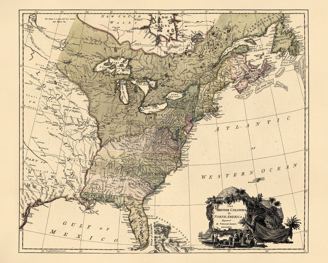 The British Colonies In North America from the North American Atlas, Selected from the Most Authentic Maps, Charts, Plans, &amp;c. Hitherto Published. 1777