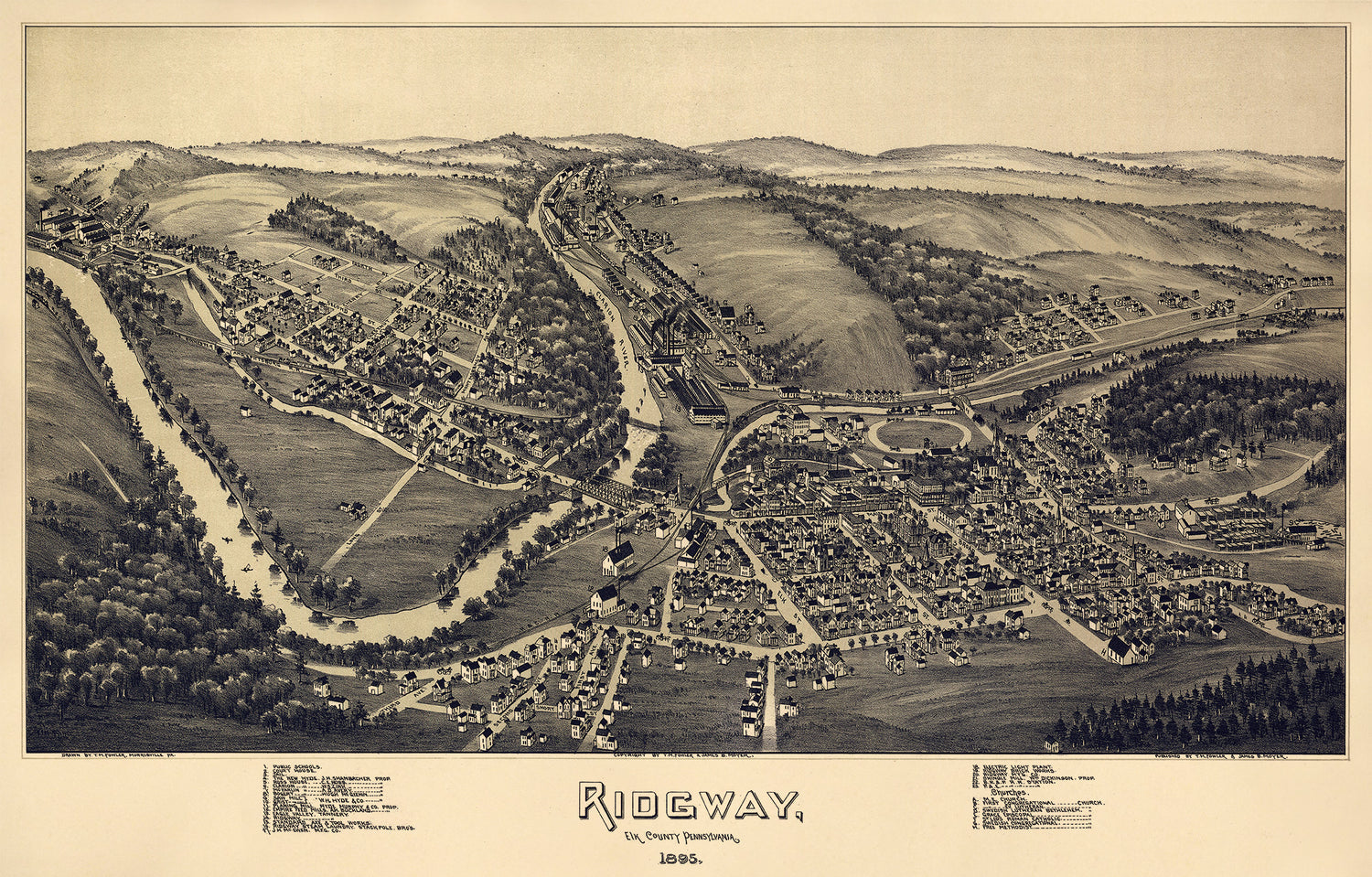 Ridgway, Elk County, Pennsylvania, 1895 by Relic Map Company
