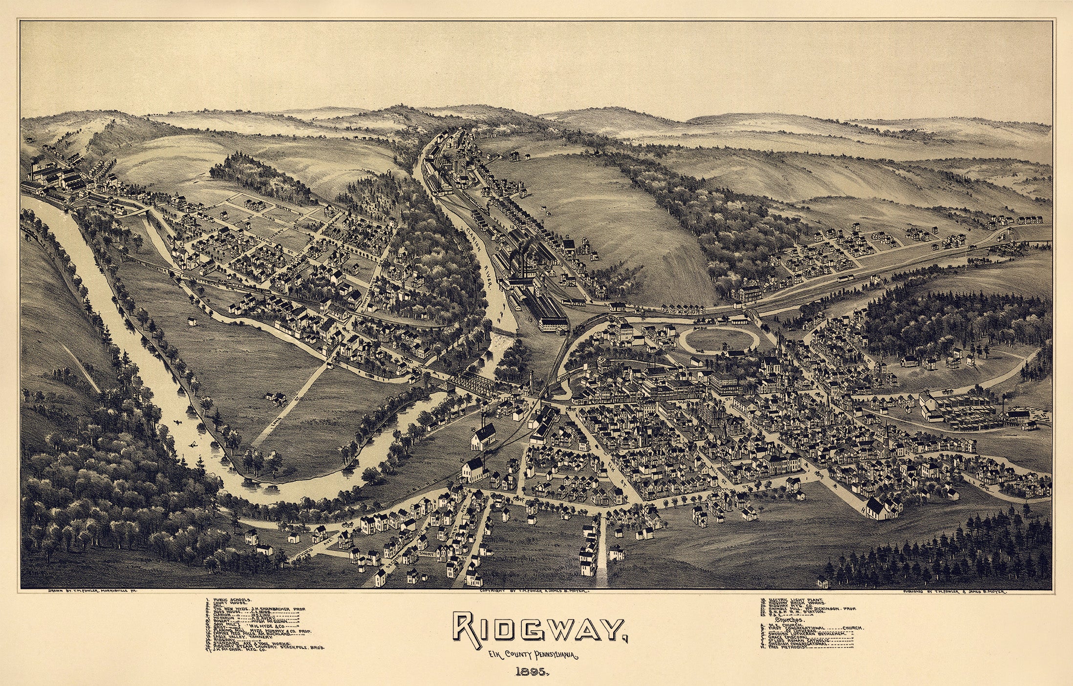 Ridgway, Elk County, Pennsylvania, 1895 by Relic Map Company