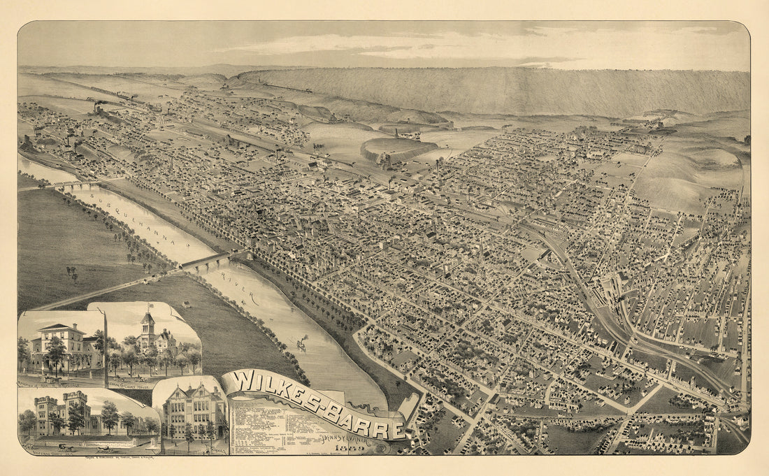 Barre, Pennsylvania 1889 by Relic Map Company