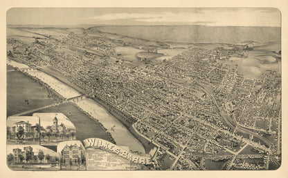 Barre, Pennsylvania 1889 by Relic Map Company