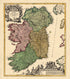The Kingdom of Ireland, Divided As Much Into the Main Regions of Ulster, Connacht, Leinster and Munster. (Hiberniæ Regnum Tam In Præcipuas Ultoniæ, Connaciæ, Laceniæ Et Momoniæ, Quam In Minores Earundem Provincias Et Ditiones Divisum) 1715 by Relic Map Company