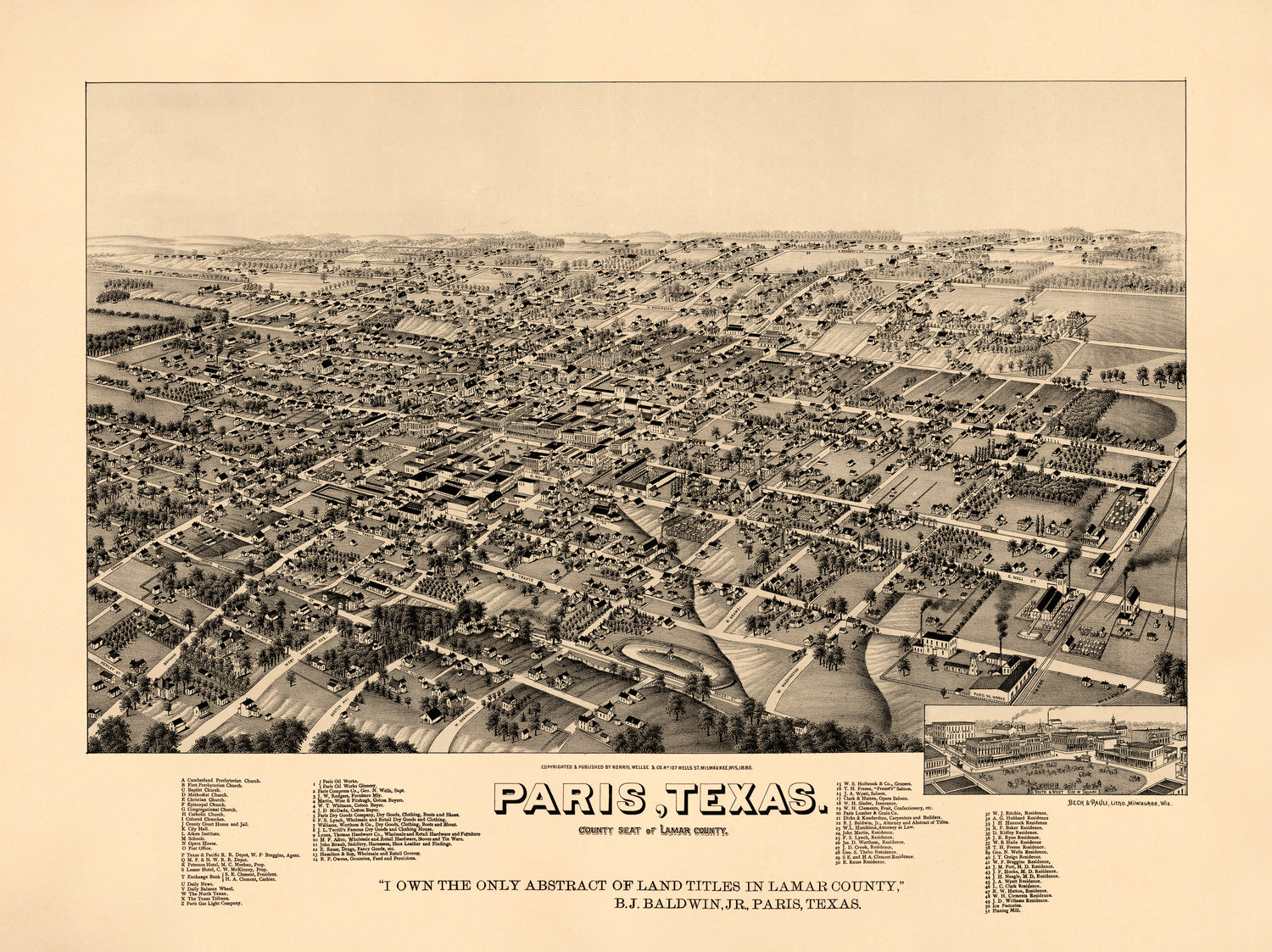 Paris, Texas, County Seat of Lamar County 1885