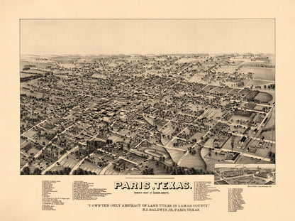 Paris, Texas, County Seat of Lamar County 1885