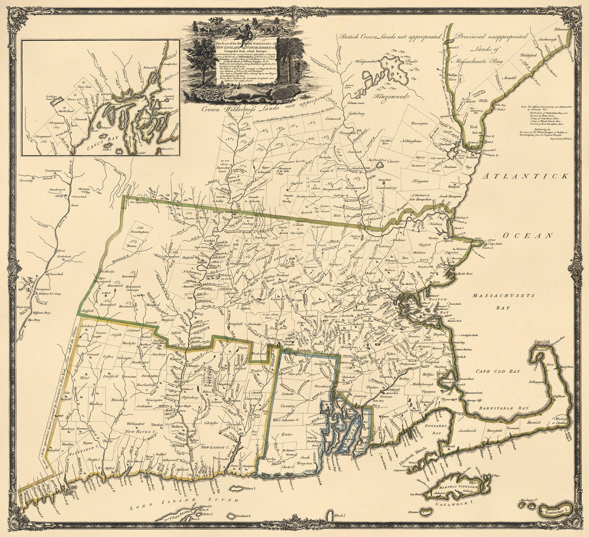 This Plan of the British Dominions of New England In North America 1753