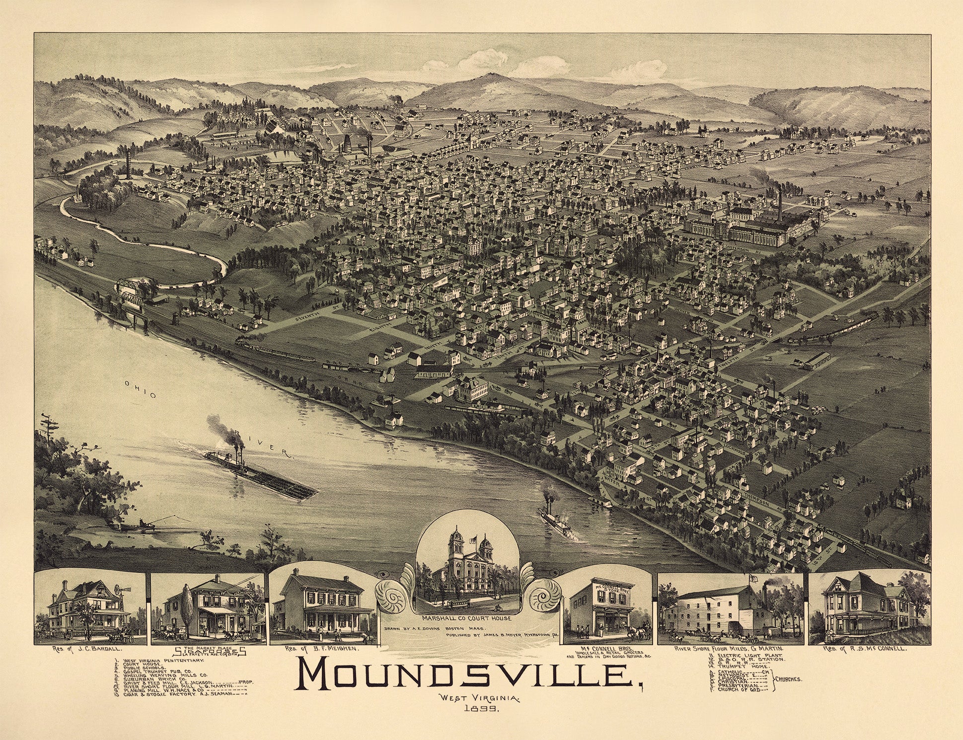 Moundsville, West Virginia 1899 by Relic Map Company