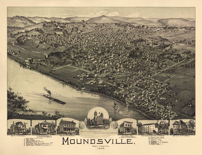 Moundsville, West Virginia 1899 by Relic Map Company