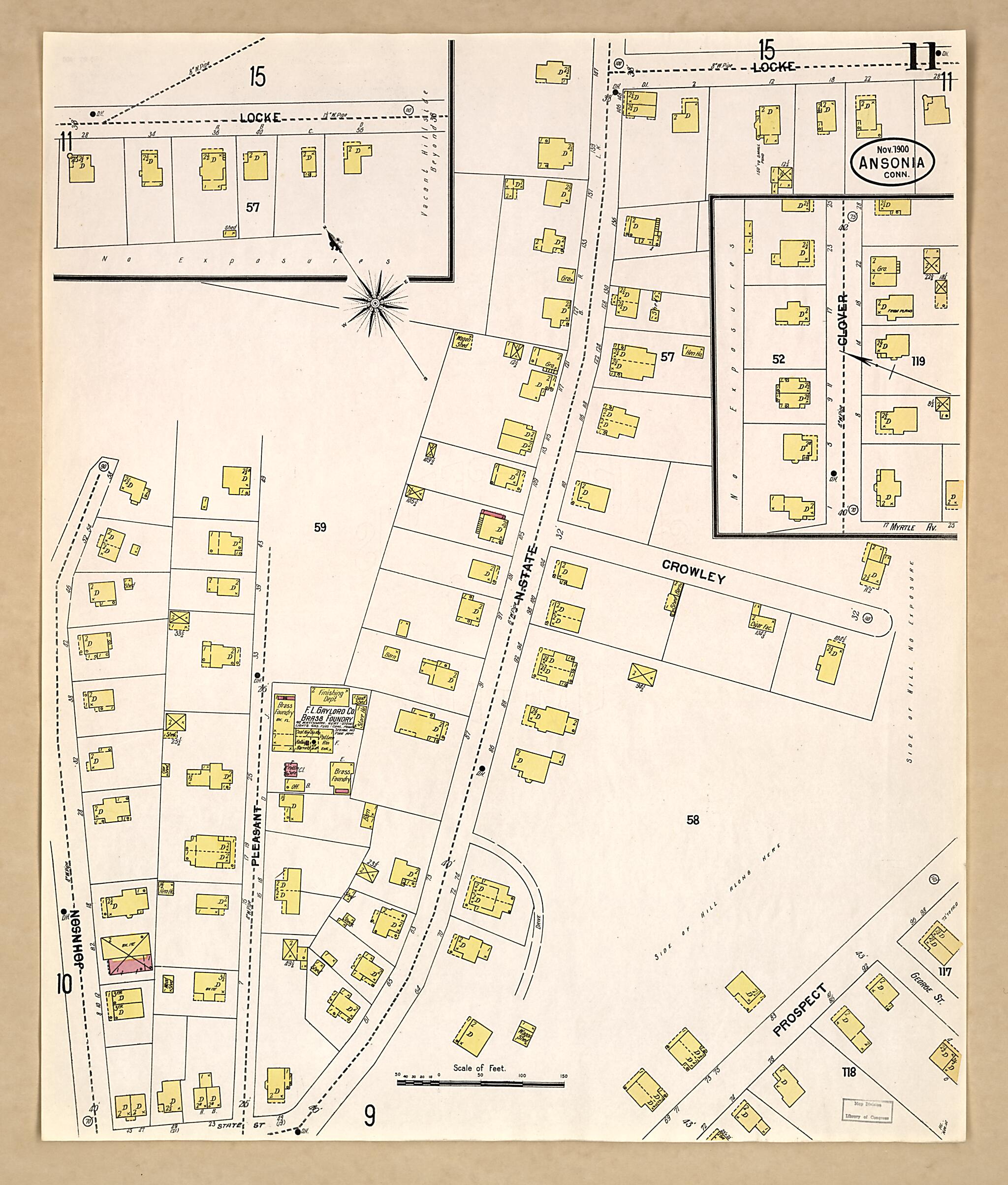 This old map of Ansonia, New Haven County, Connecticut was created by Sanborn Map Company in 1900