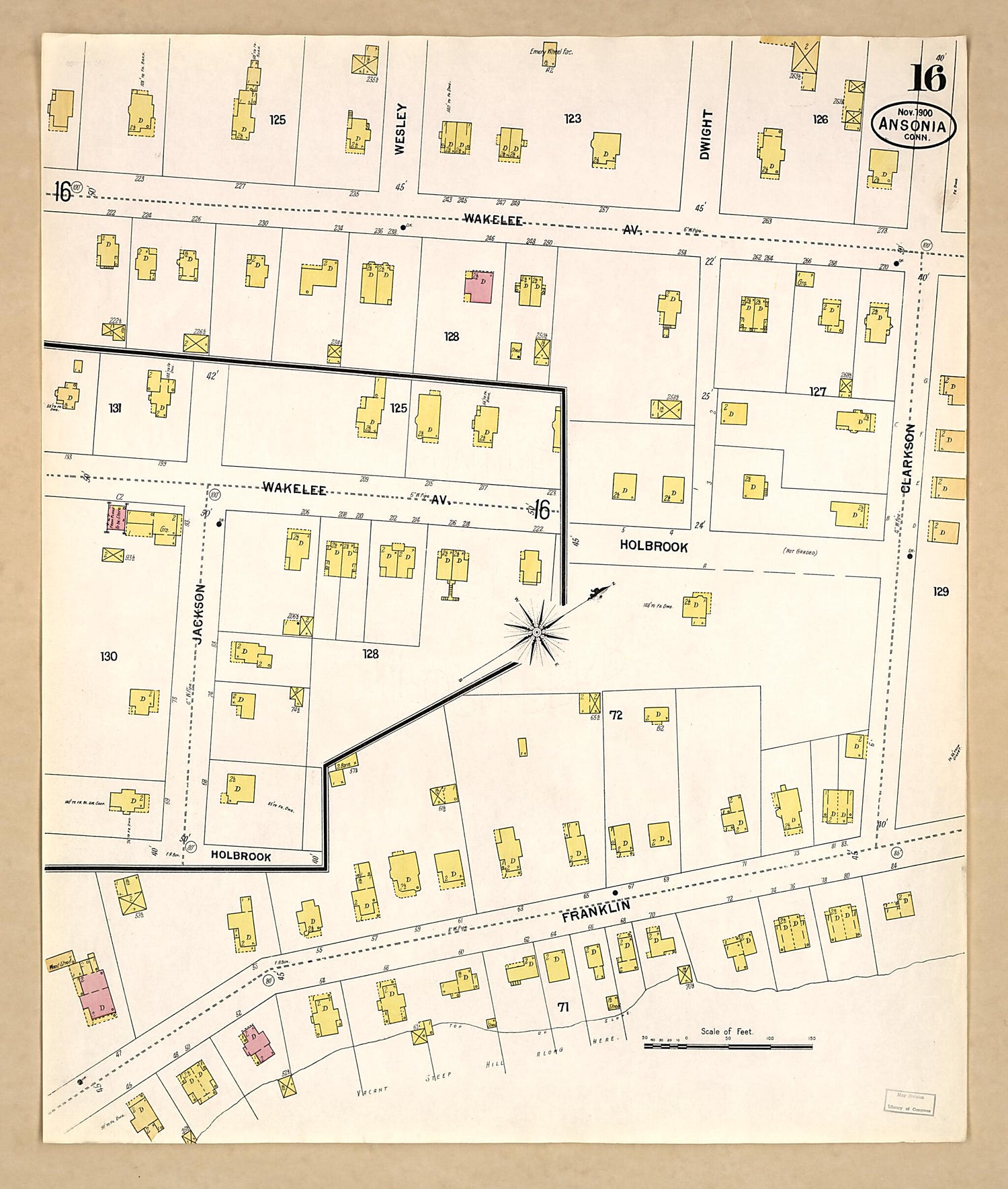 This old map of Ansonia, New Haven County, Connecticut was created by Sanborn Map Company in 1900