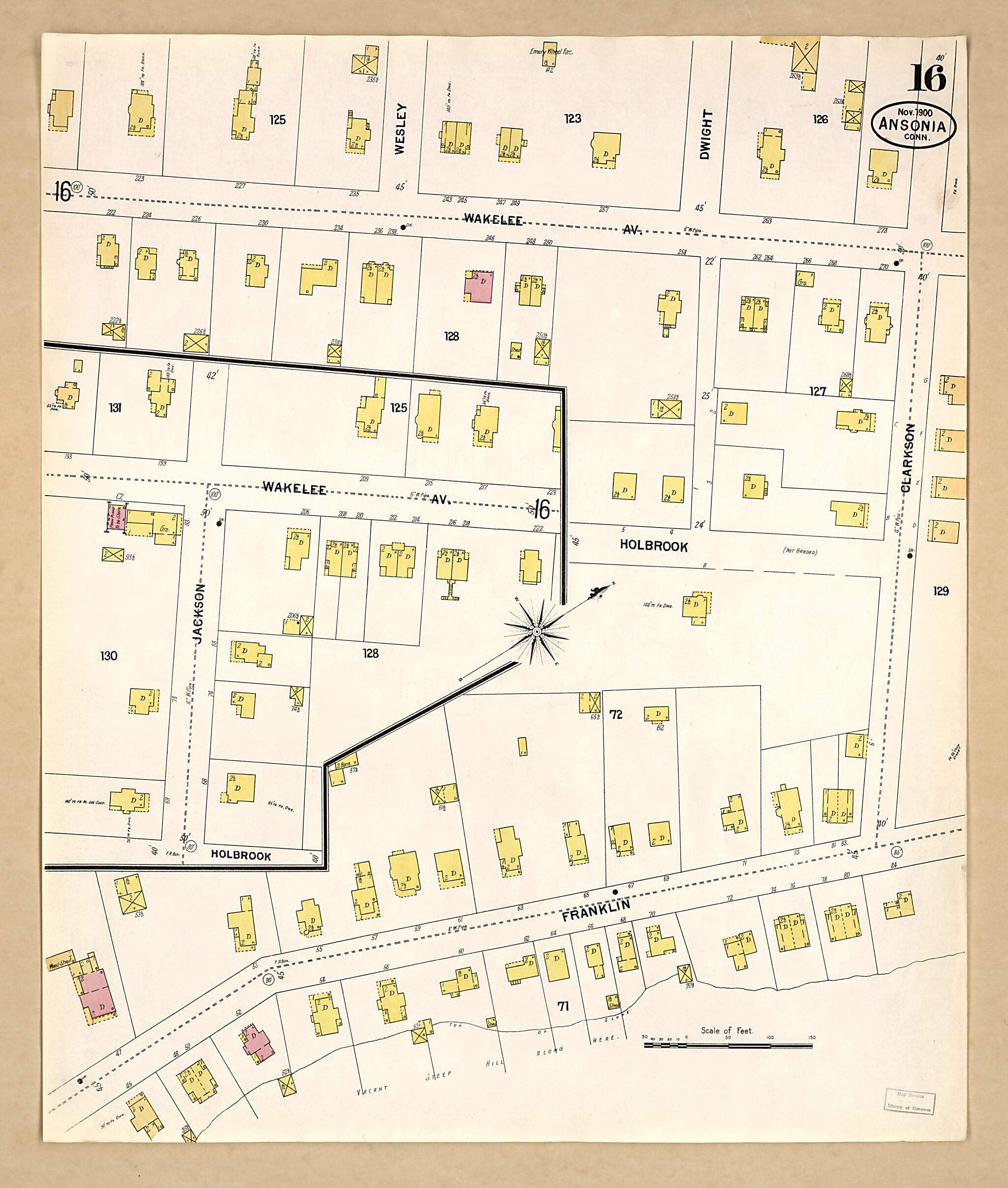 This old map of Ansonia, New Haven County, Connecticut was created by Sanborn Map Company in 1900