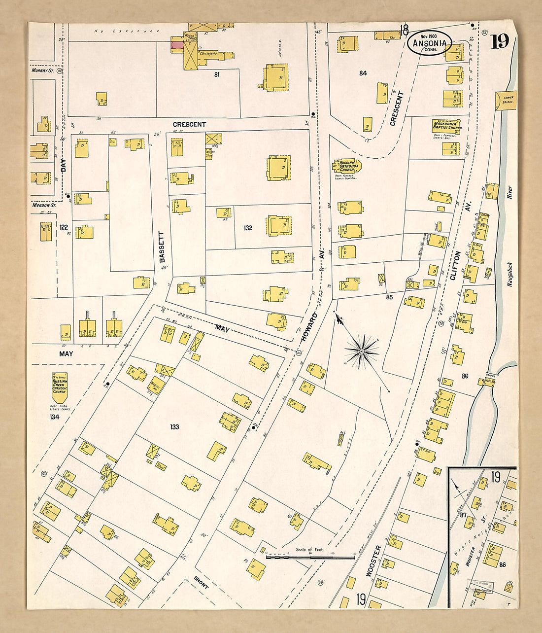 This old map of Ansonia, New Haven County, Connecticut was created by Sanborn Map Company in 1900