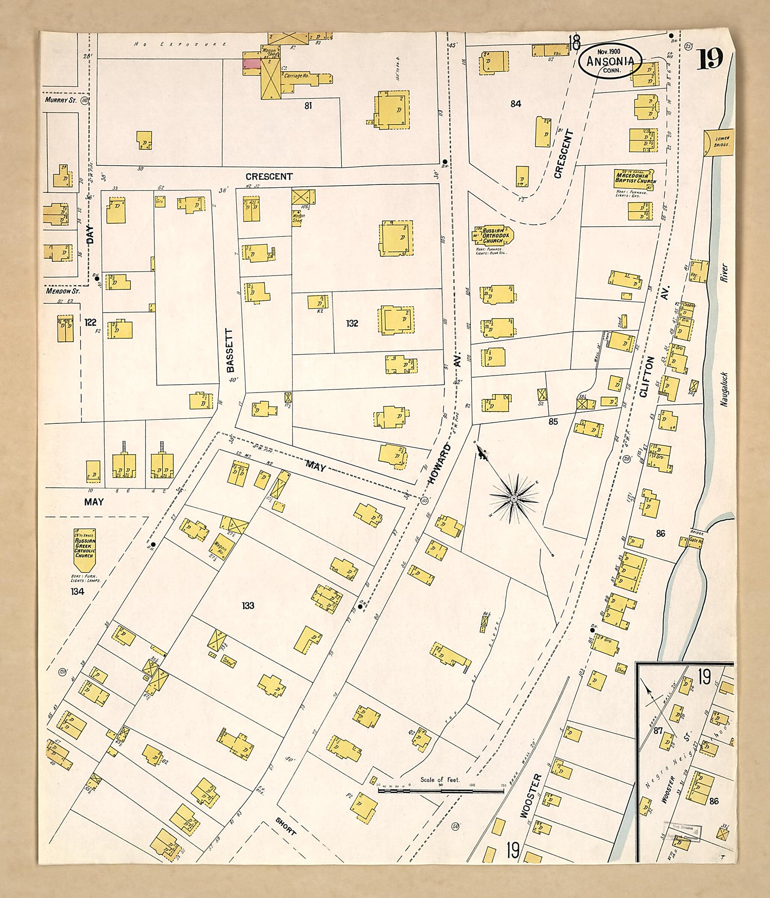 This old map of Ansonia, New Haven County, Connecticut was created by Sanborn Map Company in 1900