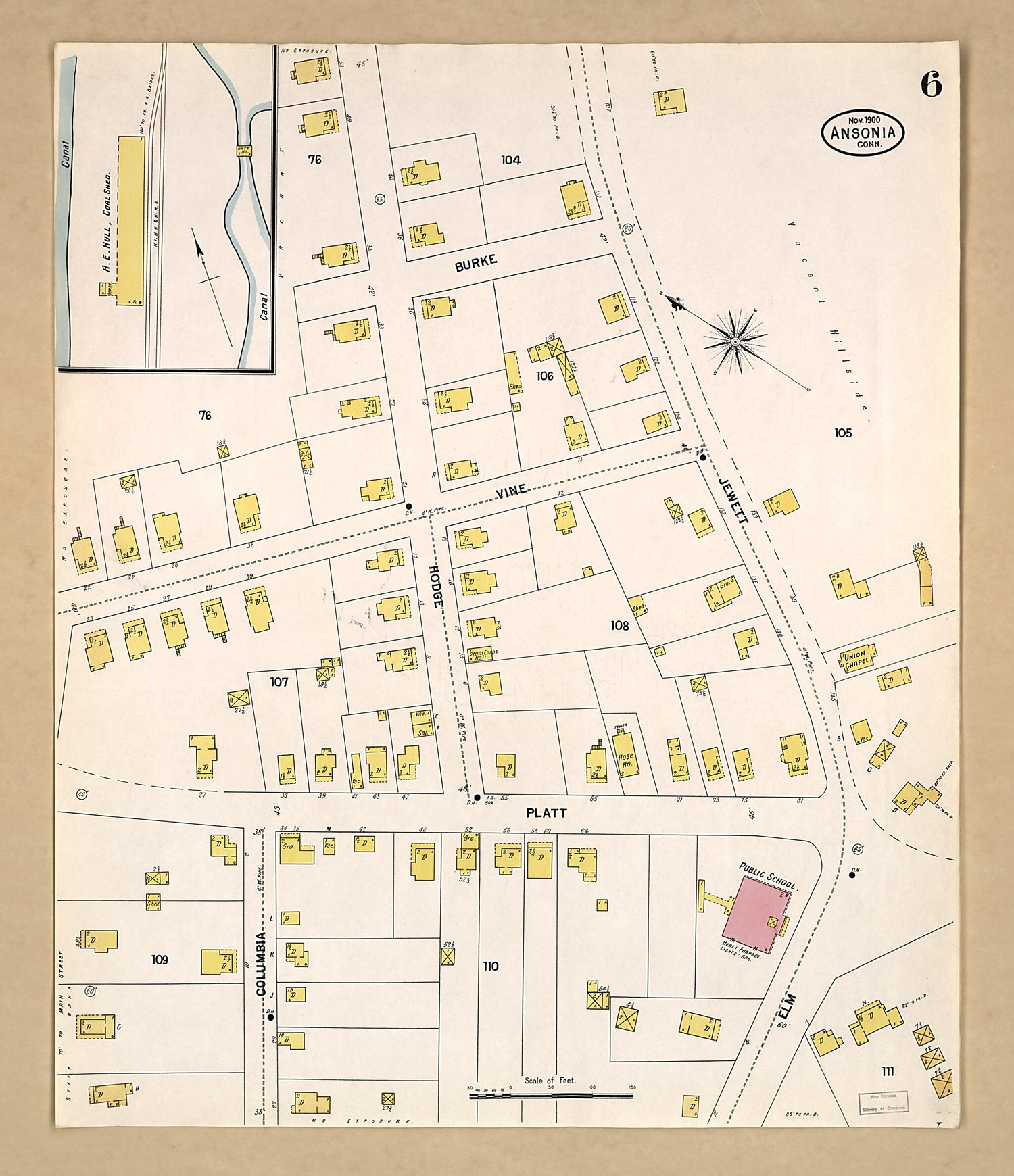 This old map of Ansonia, New Haven County, Connecticut was created by Sanborn Map Company in 1900