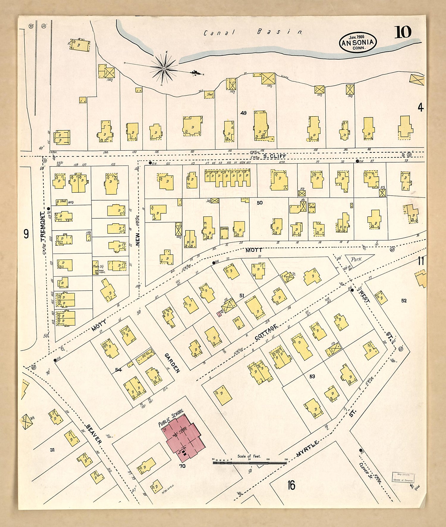 This old map of Ansonia, New Haven County, Connecticut was created by Sanborn Map Company in 1906