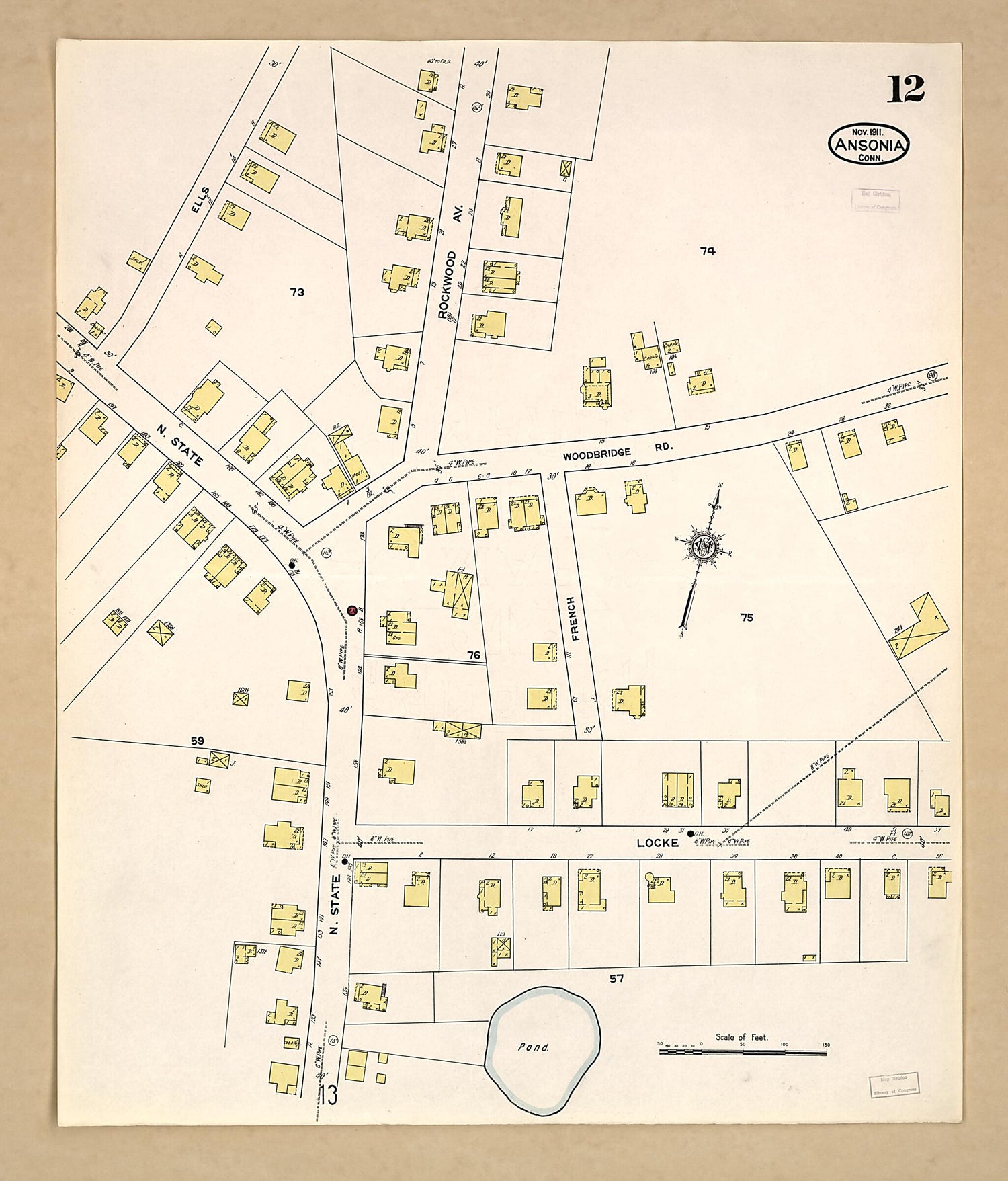 This old map of Ansonia, New Haven County, Connecticut was created by Sanborn Map Company in 1911