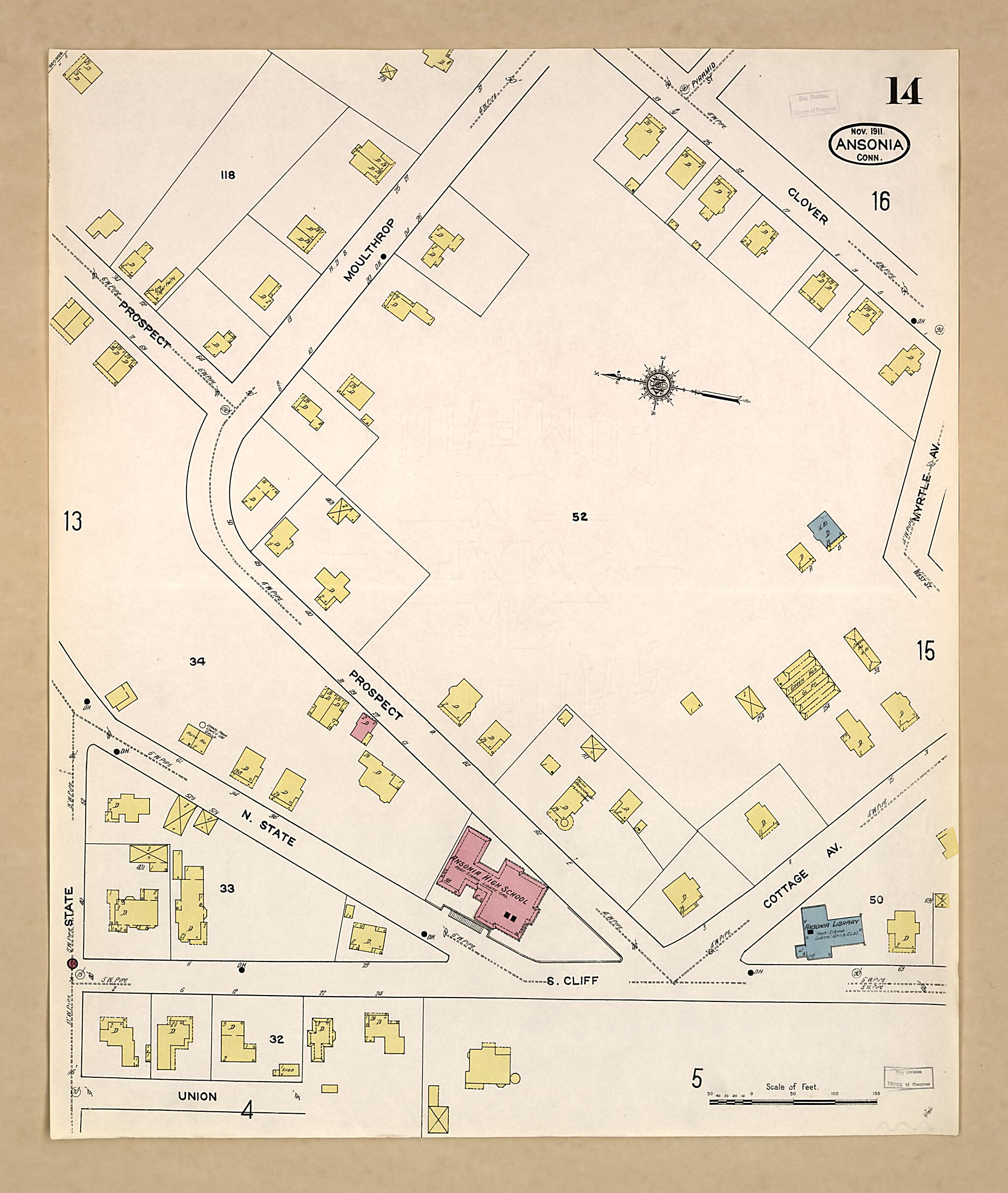 This old map of Ansonia, New Haven County, Connecticut was created by Sanborn Map Company in 1911