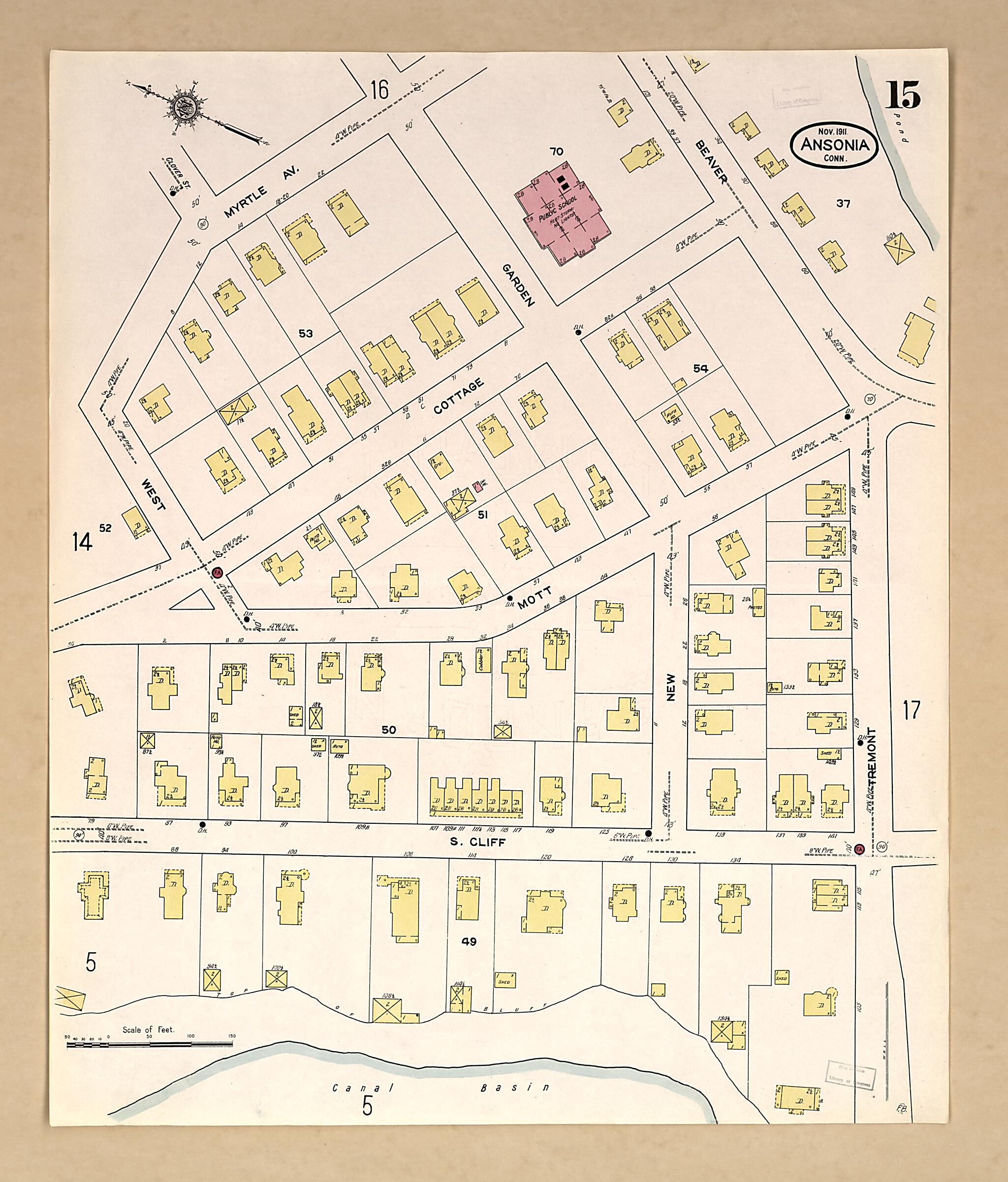 This old map of Ansonia, New Haven County, Connecticut was created by Sanborn Map Company in 1911