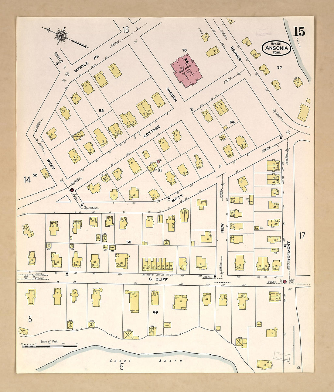 This old map of Ansonia, New Haven County, Connecticut was created by Sanborn Map Company in 1911