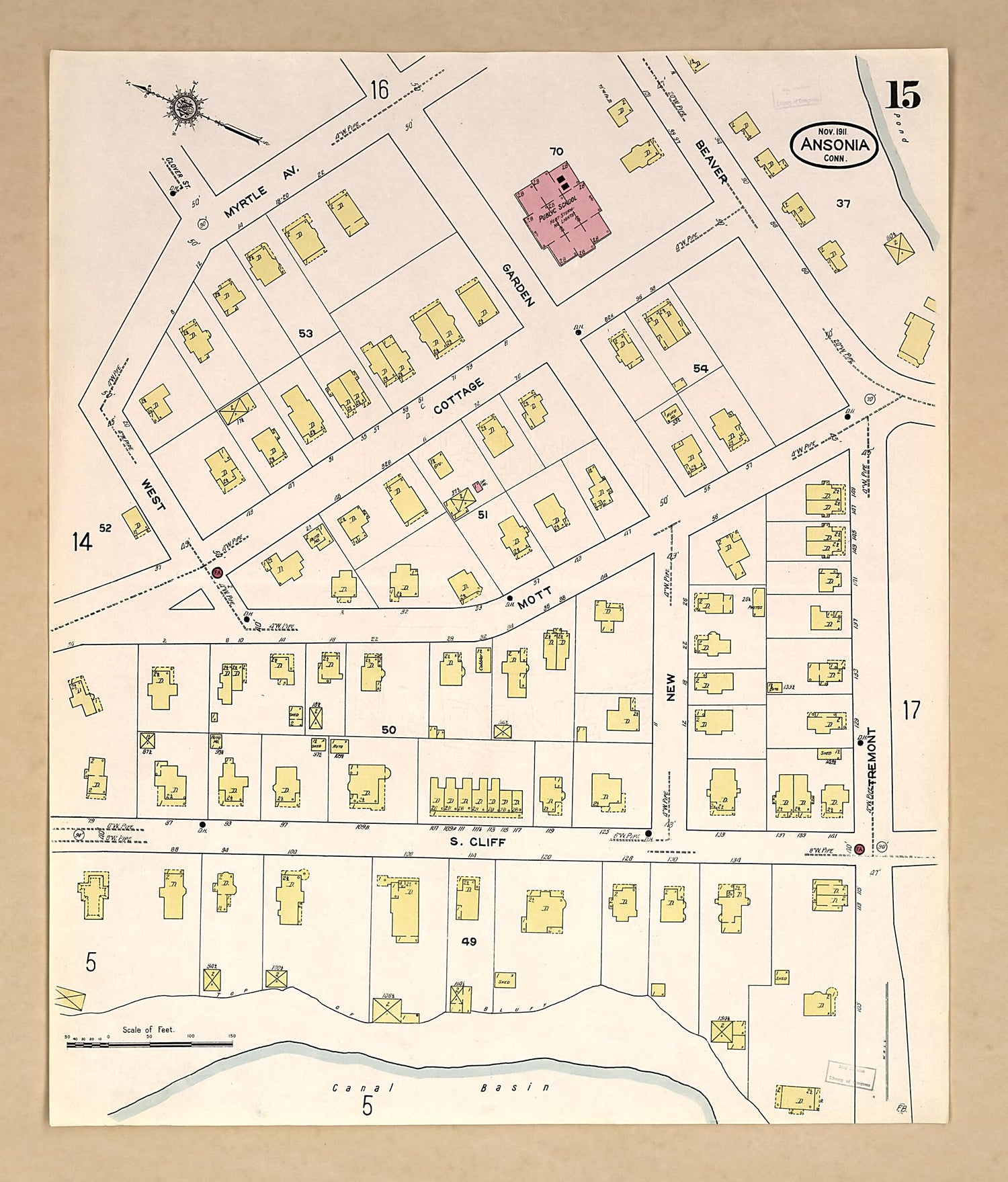 This old map of Ansonia, New Haven County, Connecticut was created by Sanborn Map Company in 1911