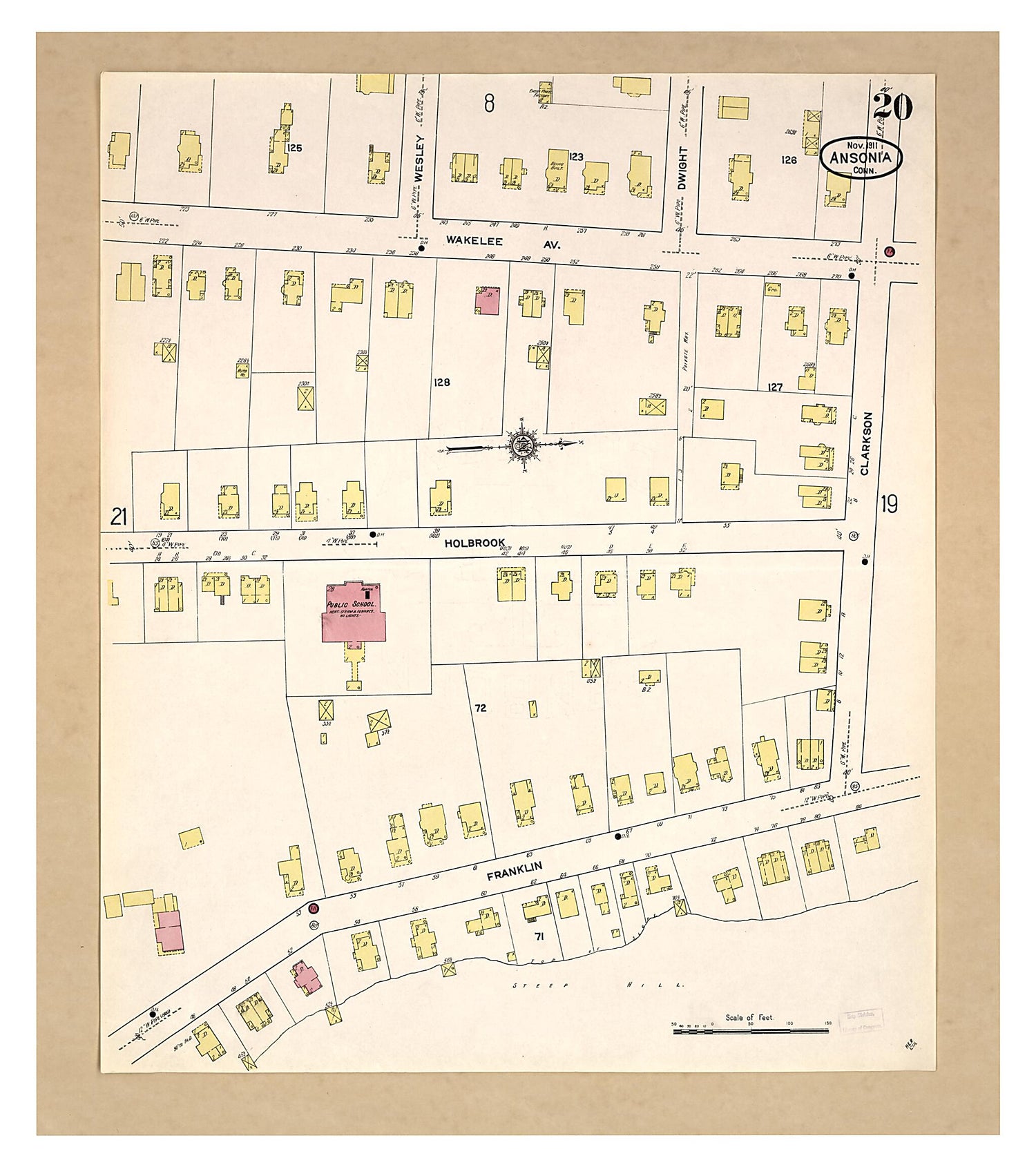 This old map of Ansonia, New Haven County, Connecticut was created by Sanborn Map Company in 1911