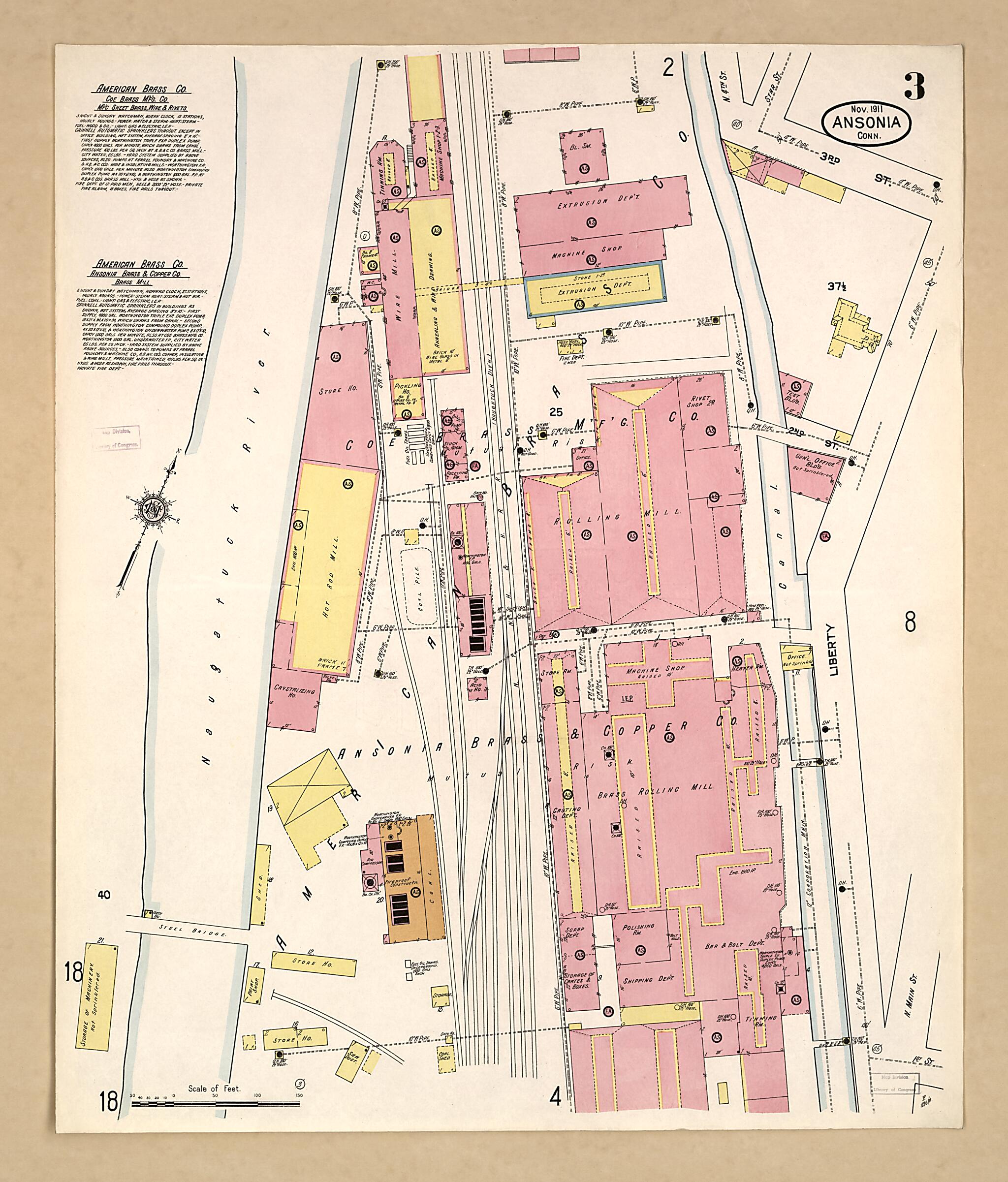 This old map of Ansonia, New Haven County, Connecticut was created by Sanborn Map Company in 1911