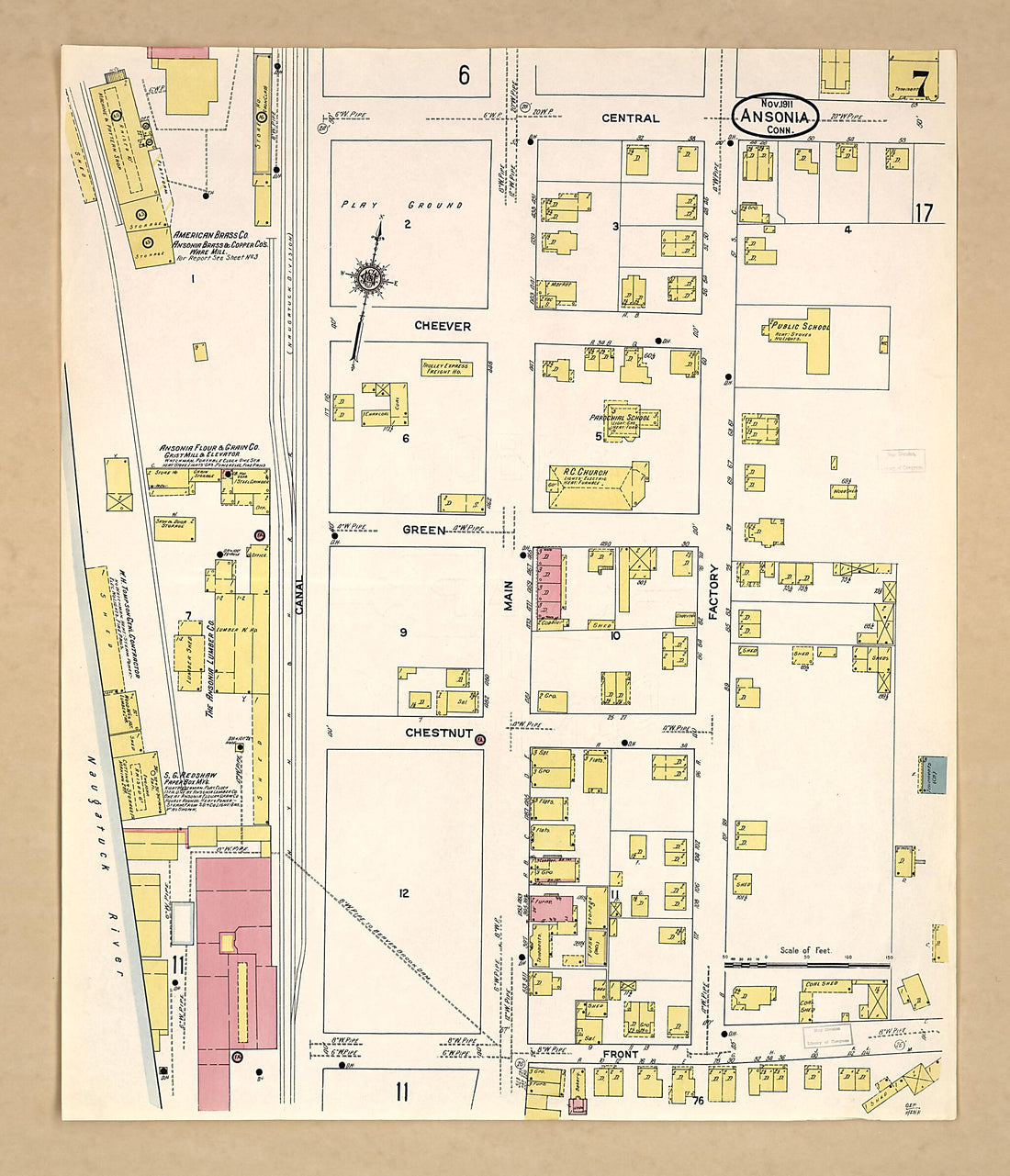This old map of Ansonia, New Haven County, Connecticut was created by Sanborn Map Company in 1911