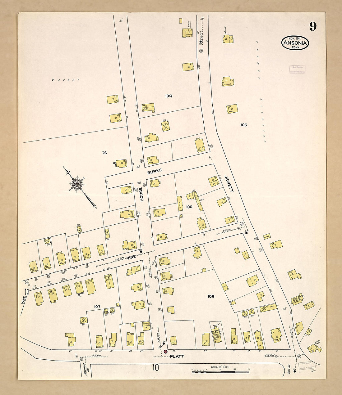 This old map of Ansonia, New Haven County, Connecticut was created by Sanborn Map Company in 1911