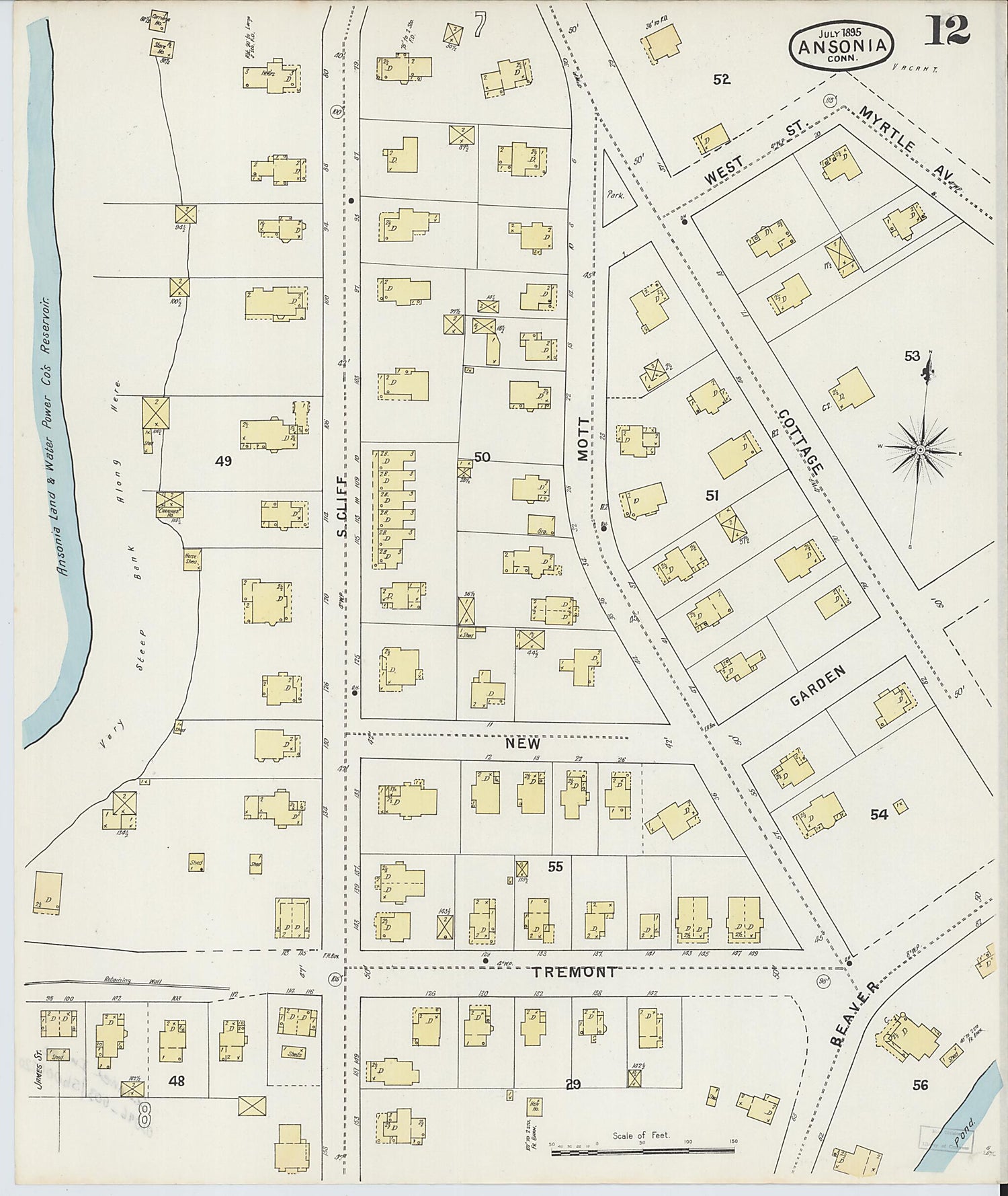 This old map of Ansonia, New Haven County, Connecticut was created by Sanborn Map Company in 1895