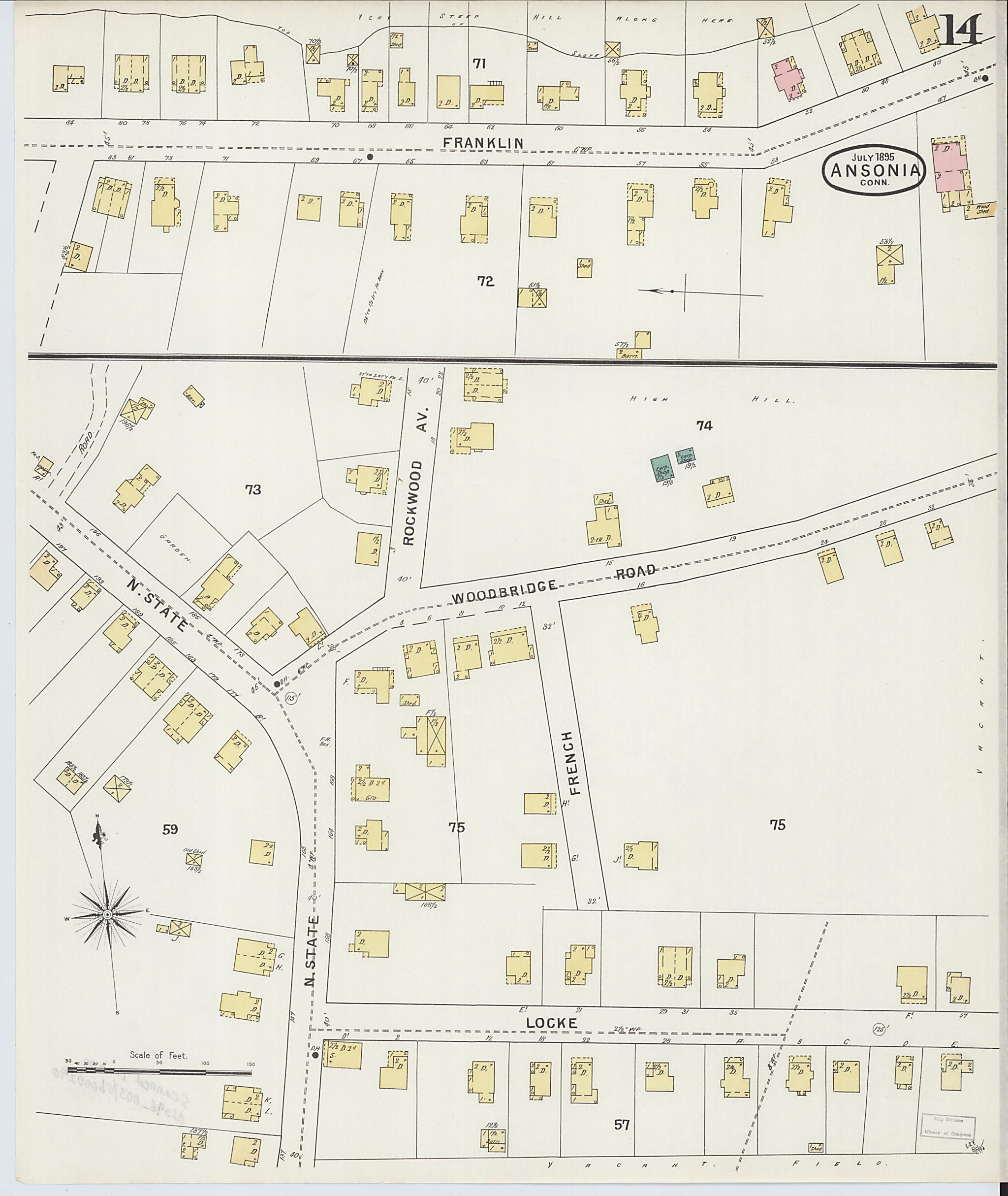 This old map of Ansonia, New Haven County, Connecticut was created by Sanborn Map Company in 1895
