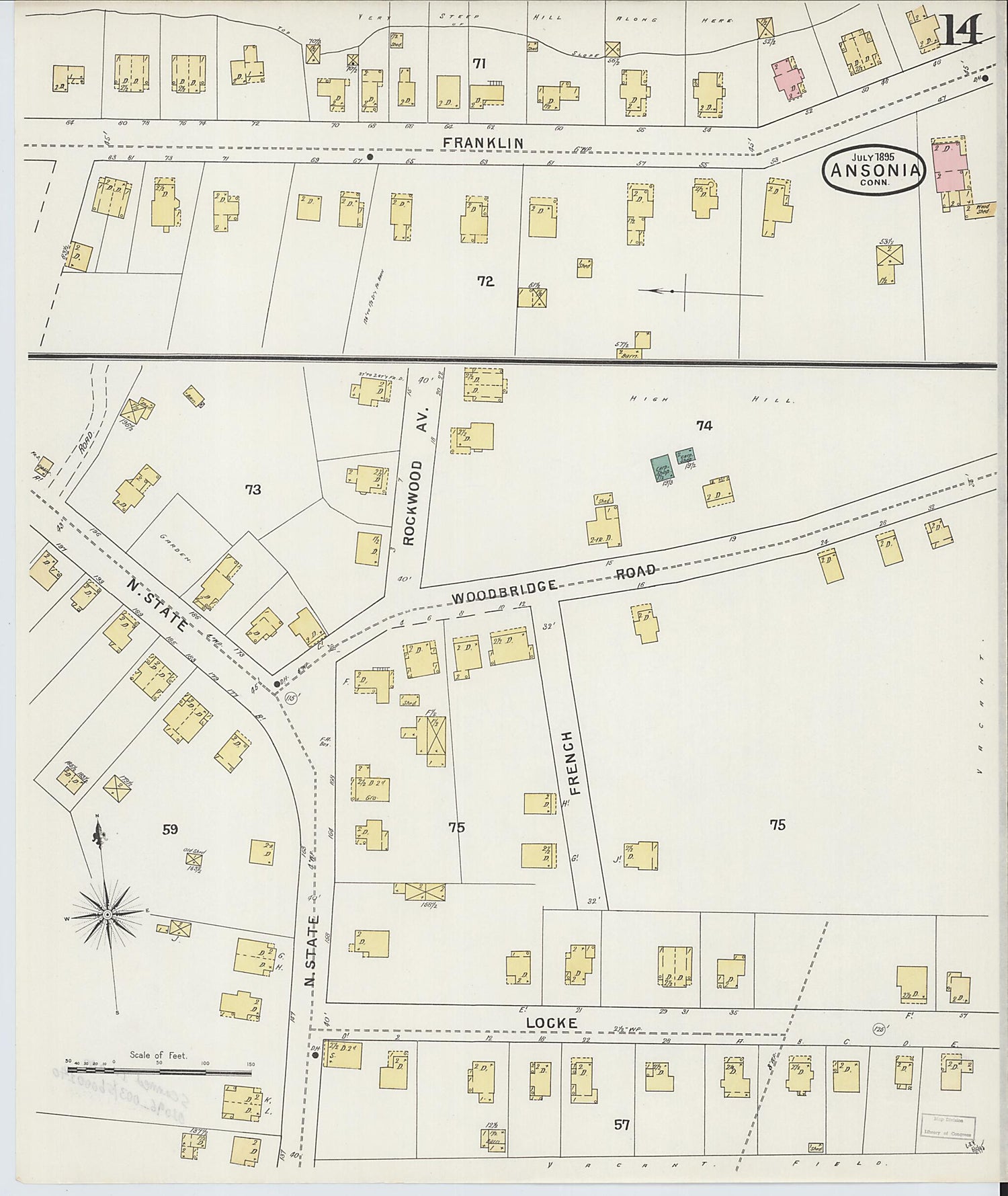 This old map of Ansonia, New Haven County, Connecticut was created by Sanborn Map Company in 1895