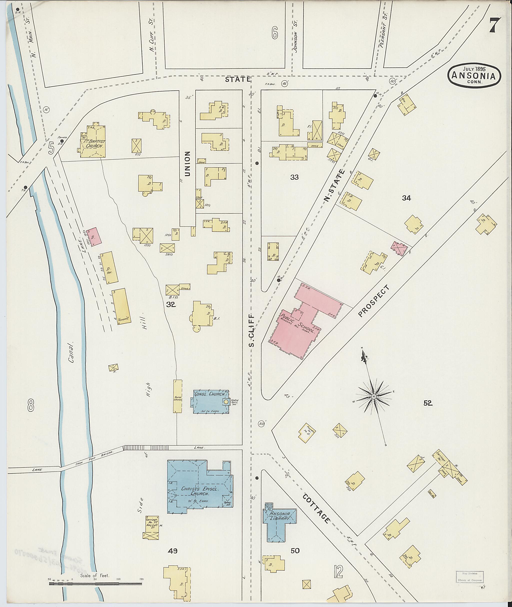 This old map of Ansonia, New Haven County, Connecticut was created by Sanborn Map Company in 1895