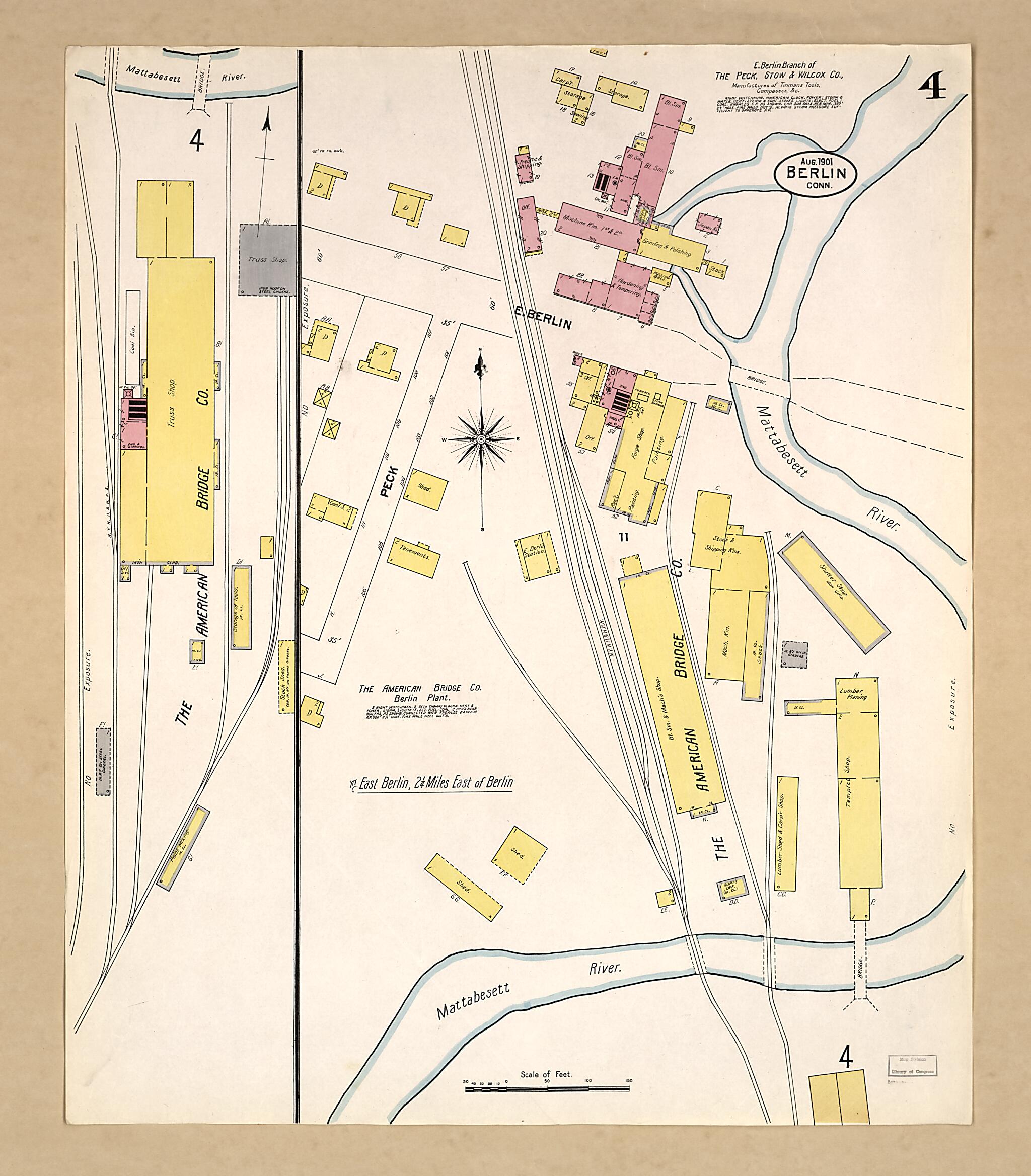 This old map of Berlin, Hartford County, Connecticut was created by Sanborn Map Company in 1901