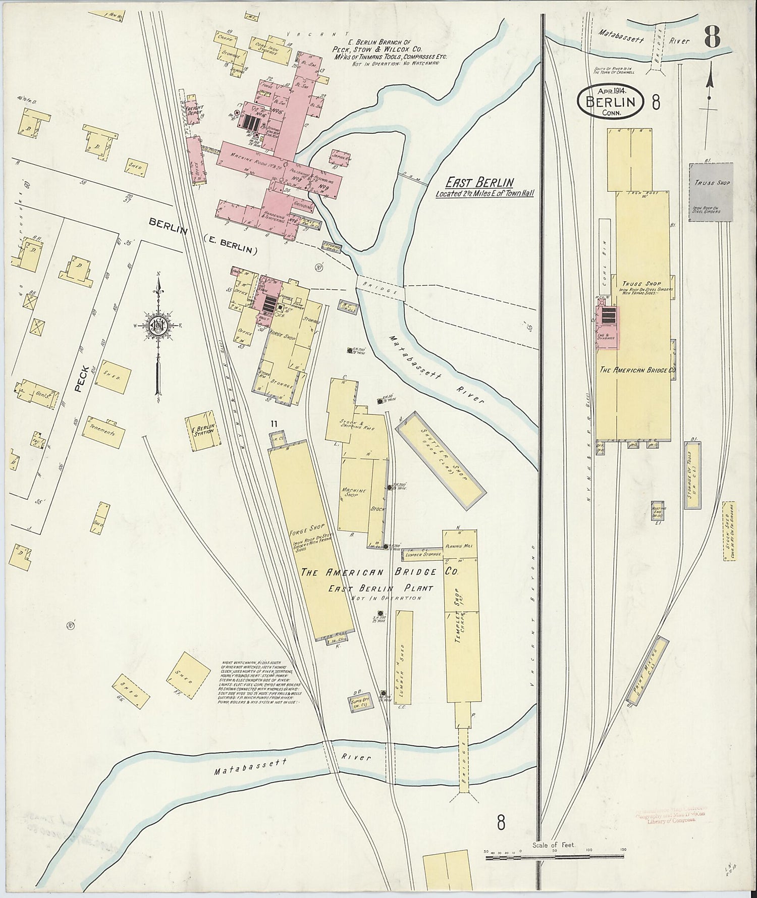 This old map of Berlin, Hartford County, Connecticut was created by Sanborn Map Company in 1914