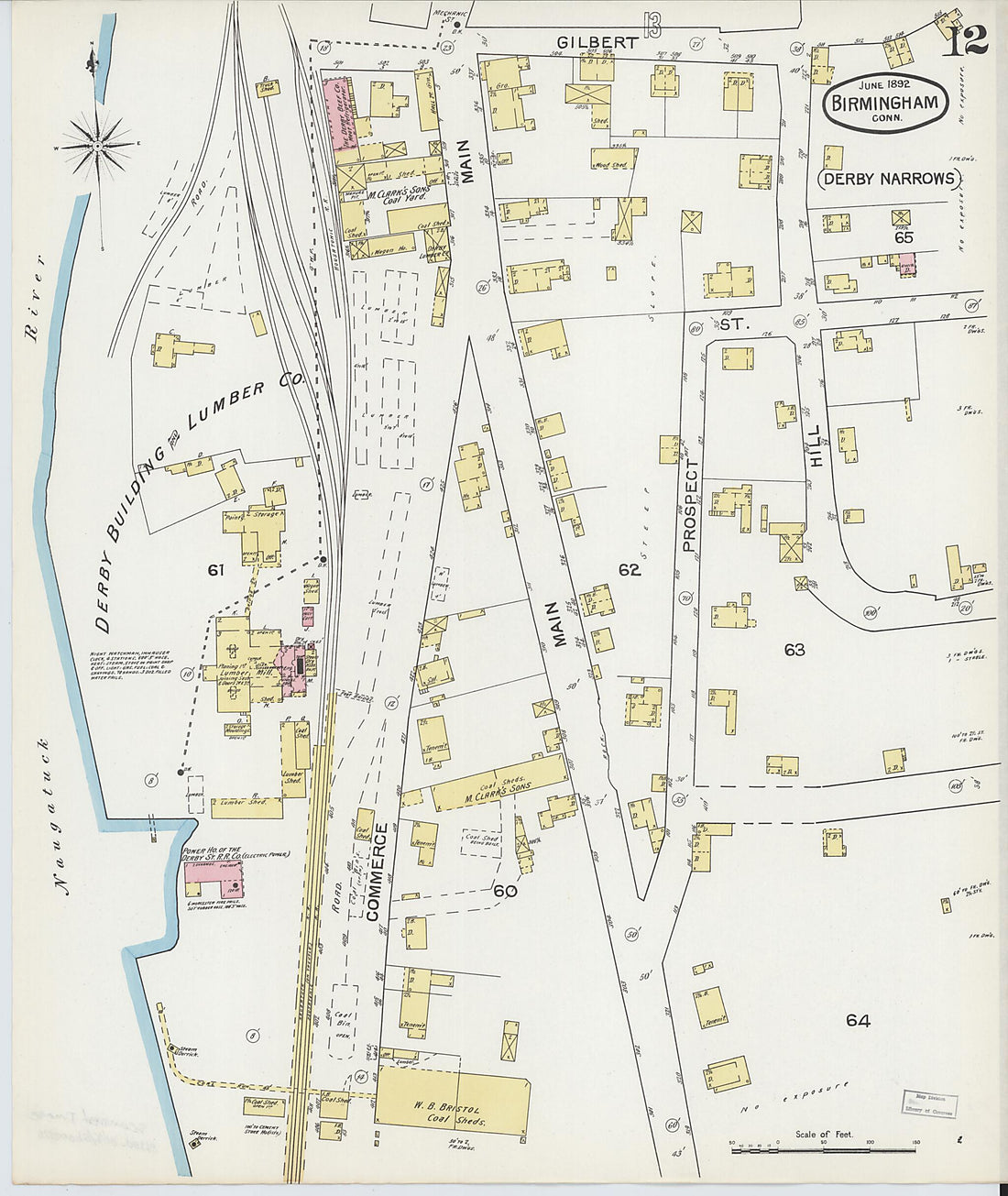 This old map of Shelton, New Haven County, Connecticut was created by Sanborn Map Company in 1892
