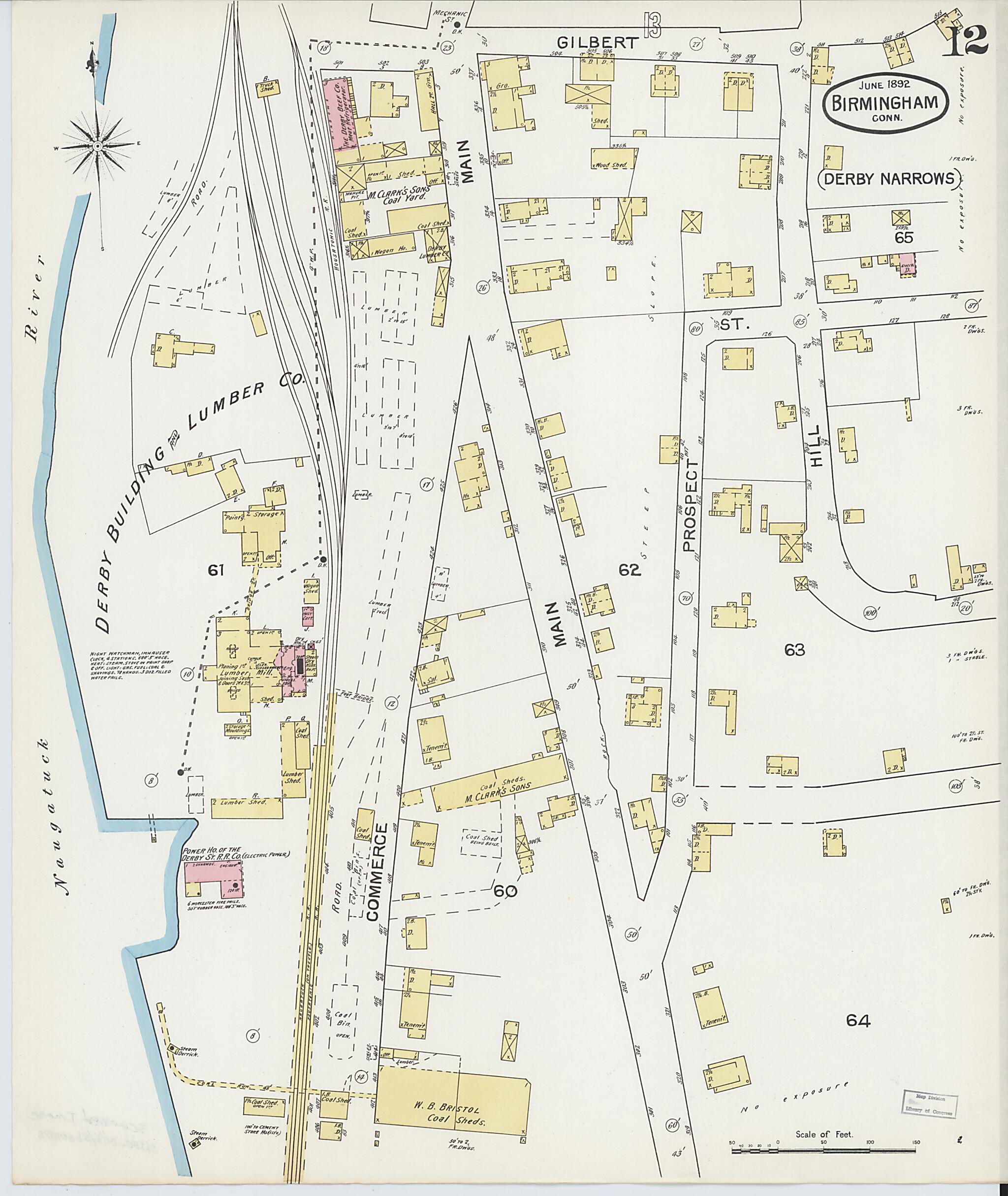 This old map of Shelton, New Haven County, Connecticut was created by Sanborn Map Company in 1892